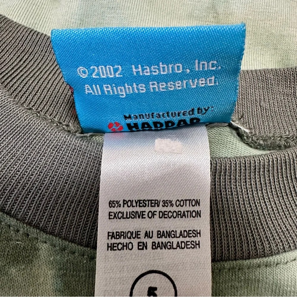 VINTAGE 2002 Hasbro G.I. Joe Kids Green Tie-Dye Short Sleeve Tee Great Y2K Kids